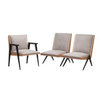 Set of 3 type 1312 armchairs