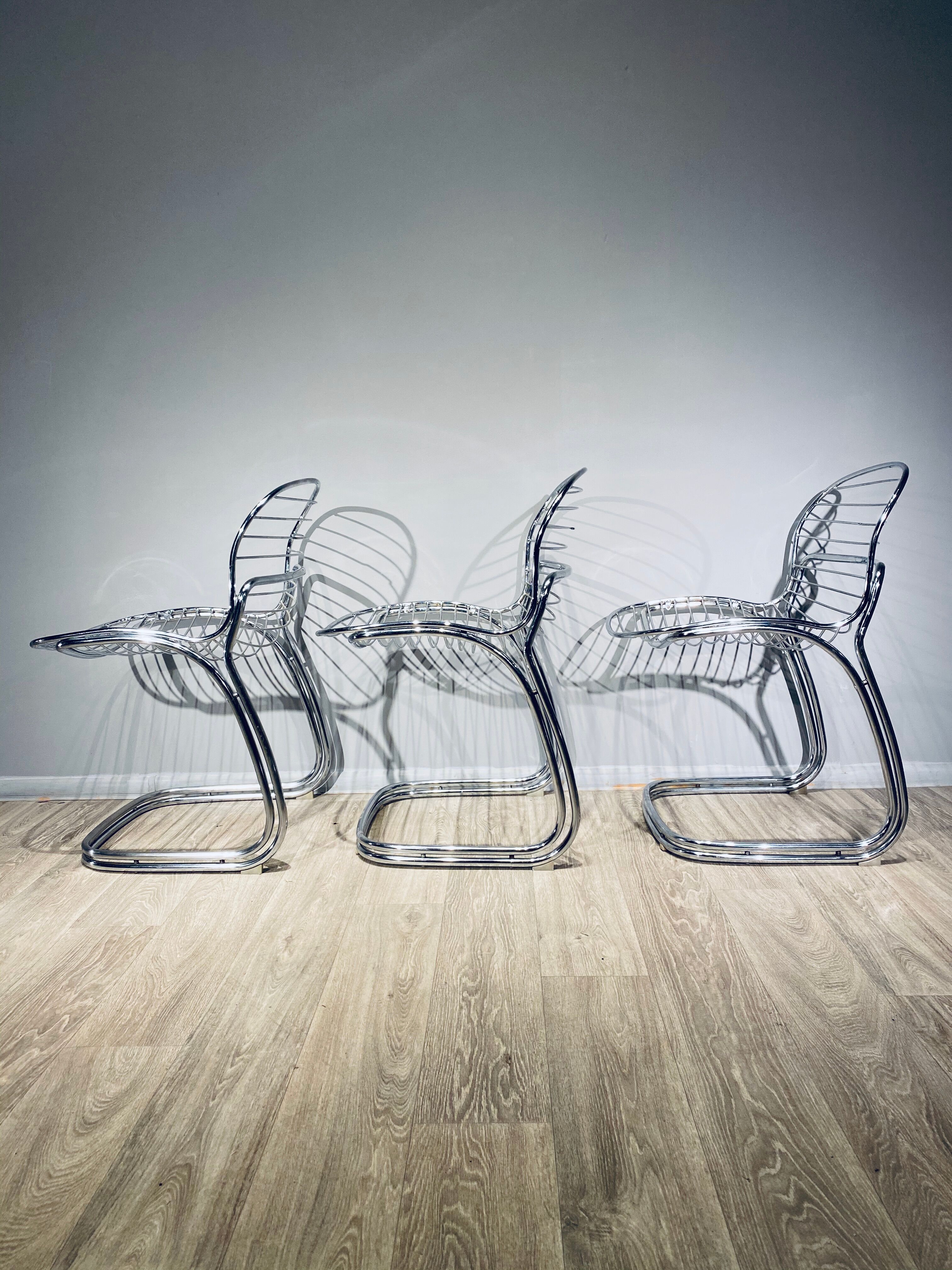 Chair Sabrina Chrome Curie Italy Vintage 1970'