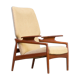 60s John Boné teak and wool adjustable lounge chair for Advance Design
