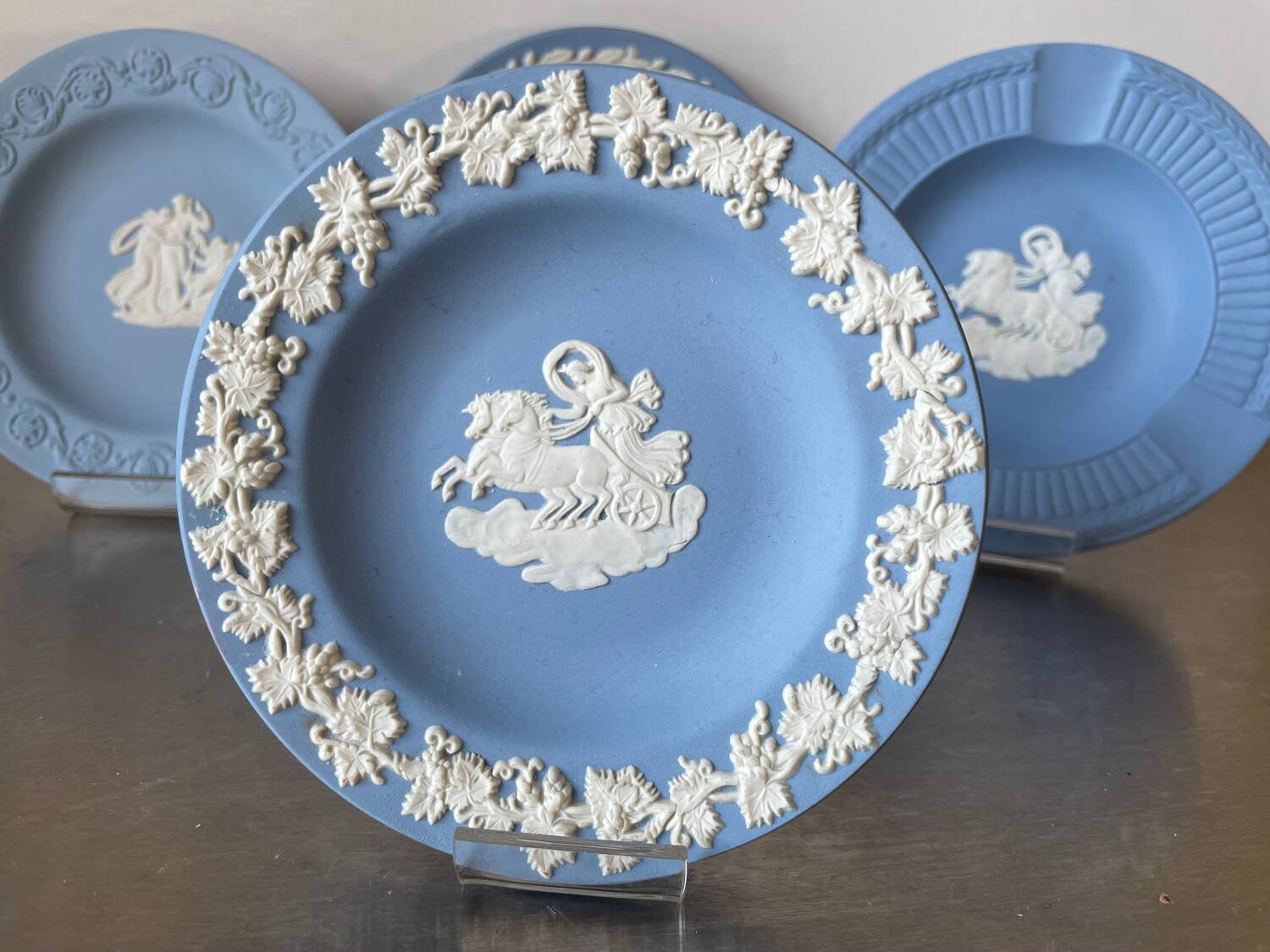 Lot of 4 Wedgwood BLUE Jasperware vintage