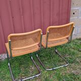 Duo of chairs B.32  cesca by Marcel Breuer