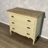 Commode ancienne relooké beige crème