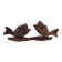 Duo de poissons porte-cure-dents vintage en bois sculpté
