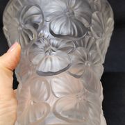 Josef Inwald Barolac Glassware Floral Vase Molded Pressed Frosted Art Glass