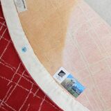Hand-tufted Vintage Red Circular Rug by Tisca 1980's