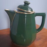 Teapot Apilcp Yves Deshoulières - Empire green and gold - 1980
