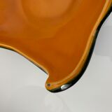 Cut handkerchief vintage ceramic two-tone free-form orange black