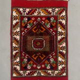 Vintage western Turkish rug oriental 120x80 cm tribal carpet, red