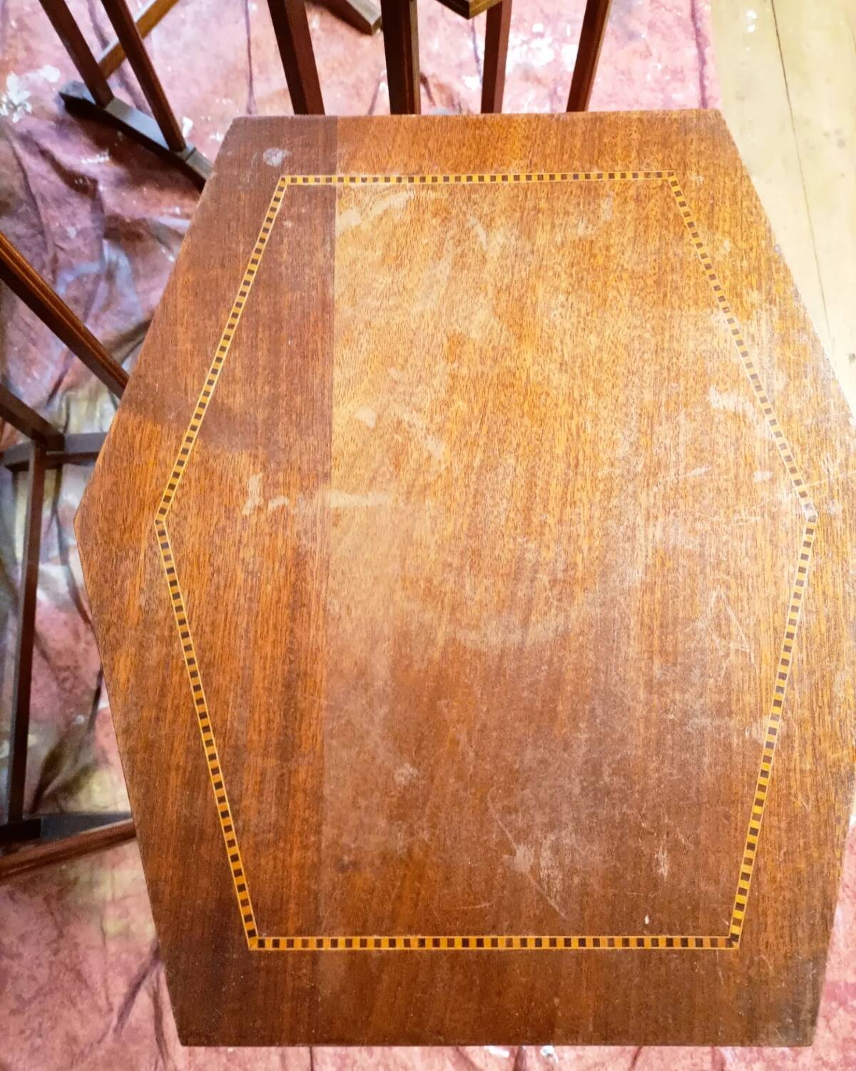 4 nesting marquetry tables