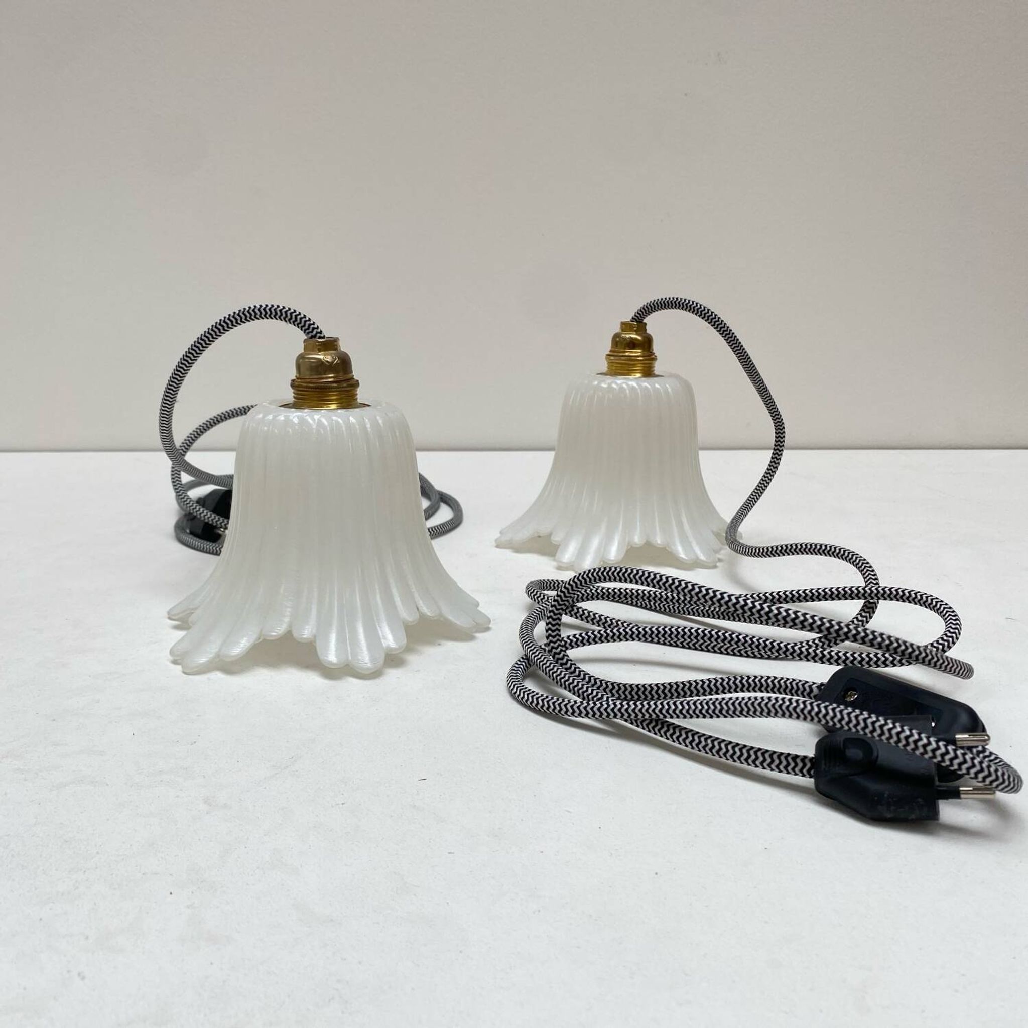Paire de lampes baladeuses tulipe vintage