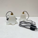 Pair of vintage tulip portable lamps