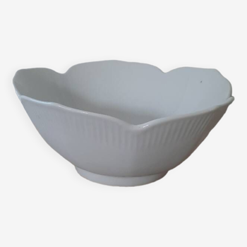 White ceramic lotus rice bowl