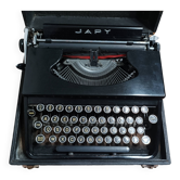 Old portable Japy typewriter with its case like new