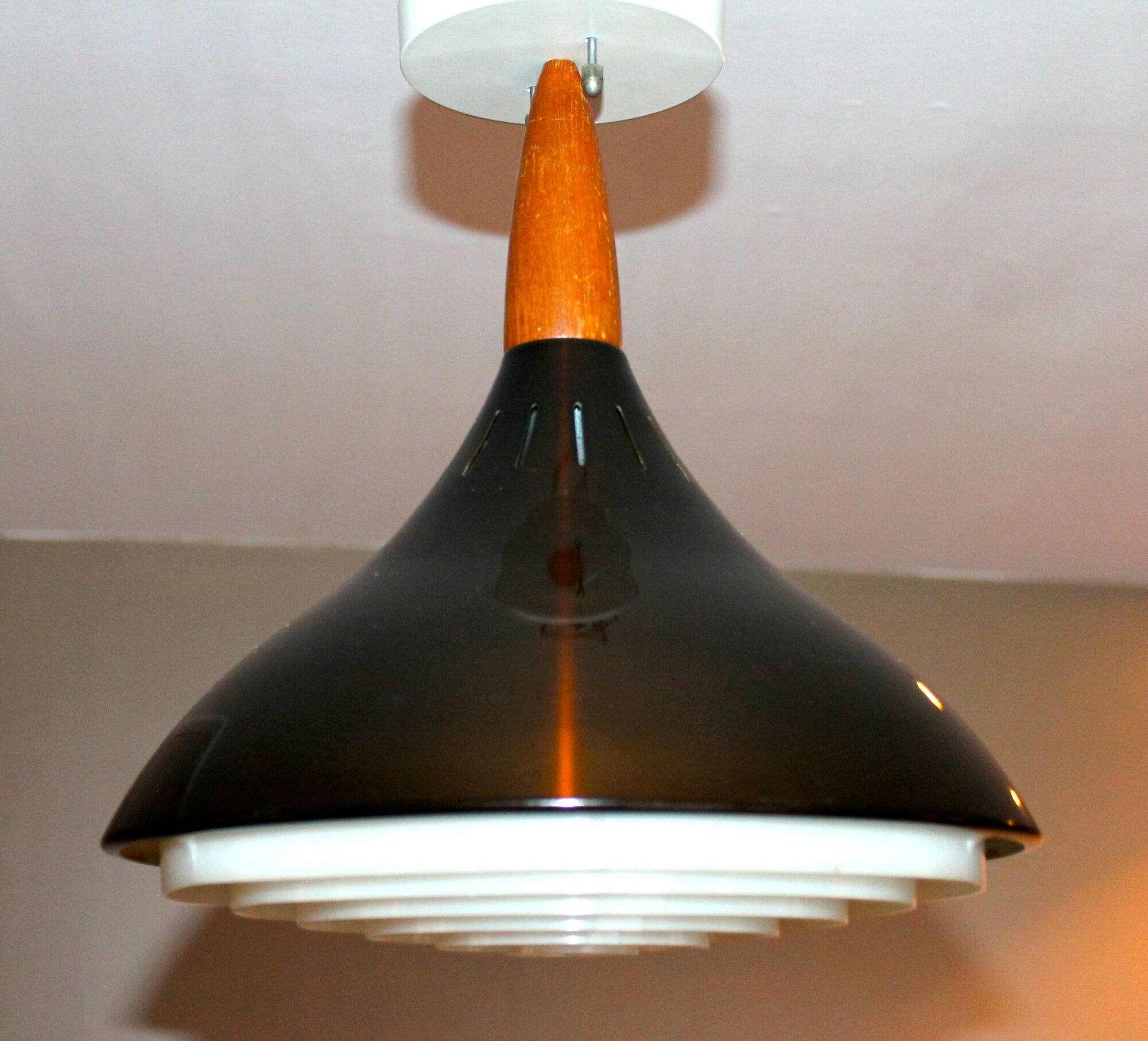 Scandinavian hanging vintage 50/60 in aluminum and teak gloss