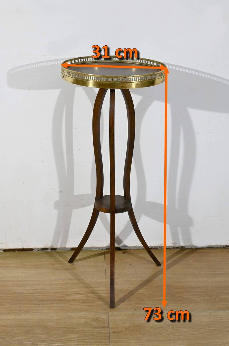 Small Mahogany Pedestal Table, Louis XVI Style – 1900