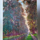Old Pastel on canvas- The Canal du Midi - Signed Jean Georges FERRY
