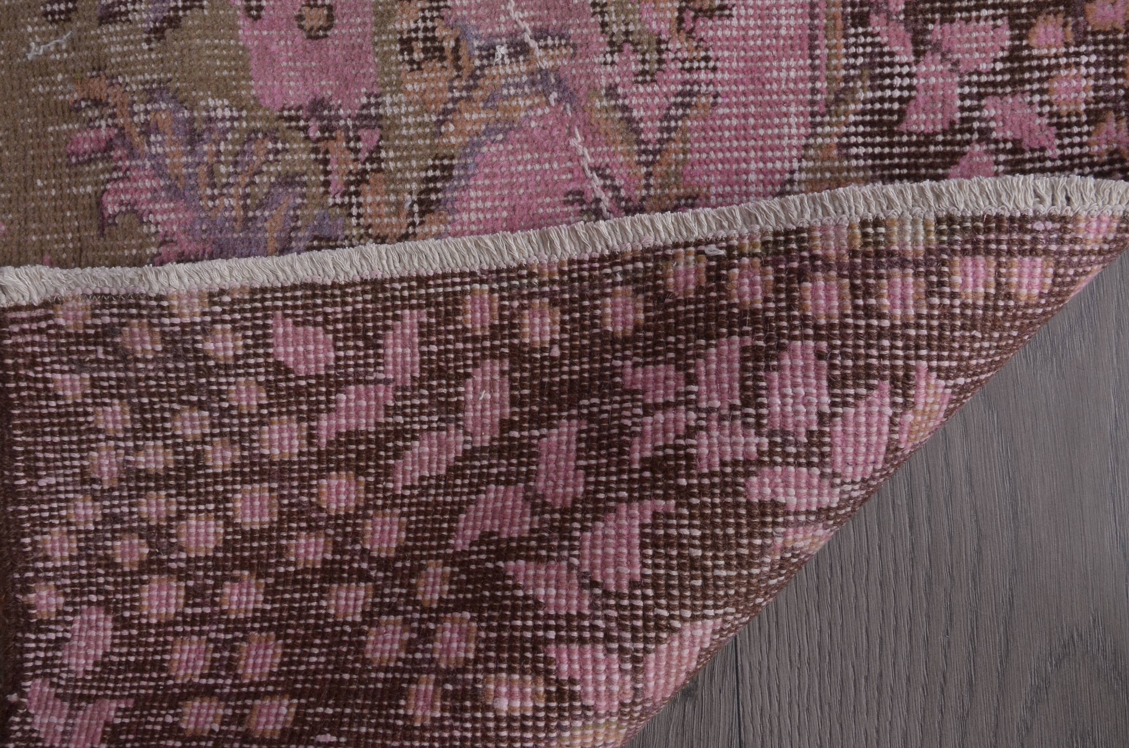 Pink Oushak Turkish Carpet sku 1915