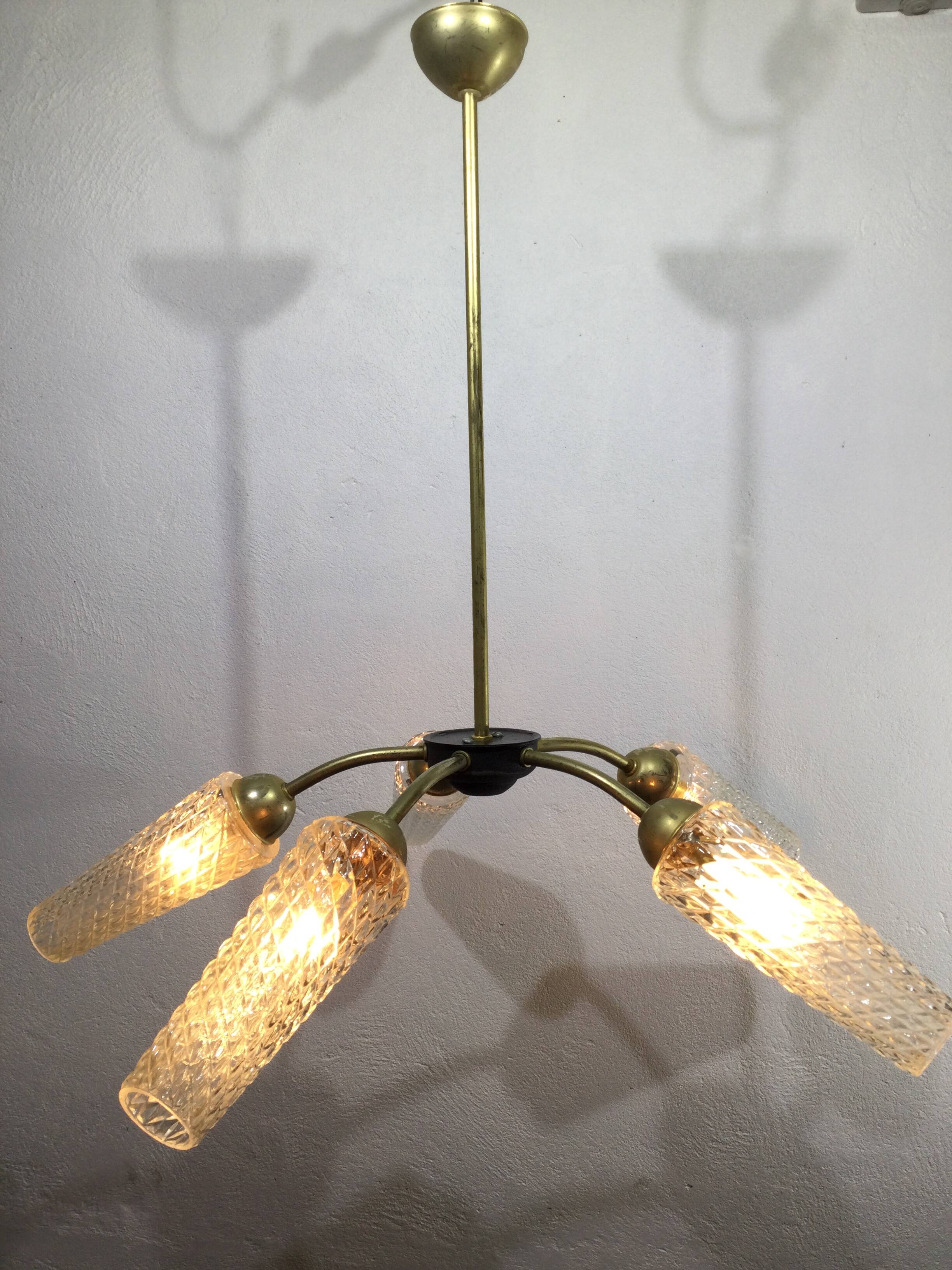 5 light chandelier 1970