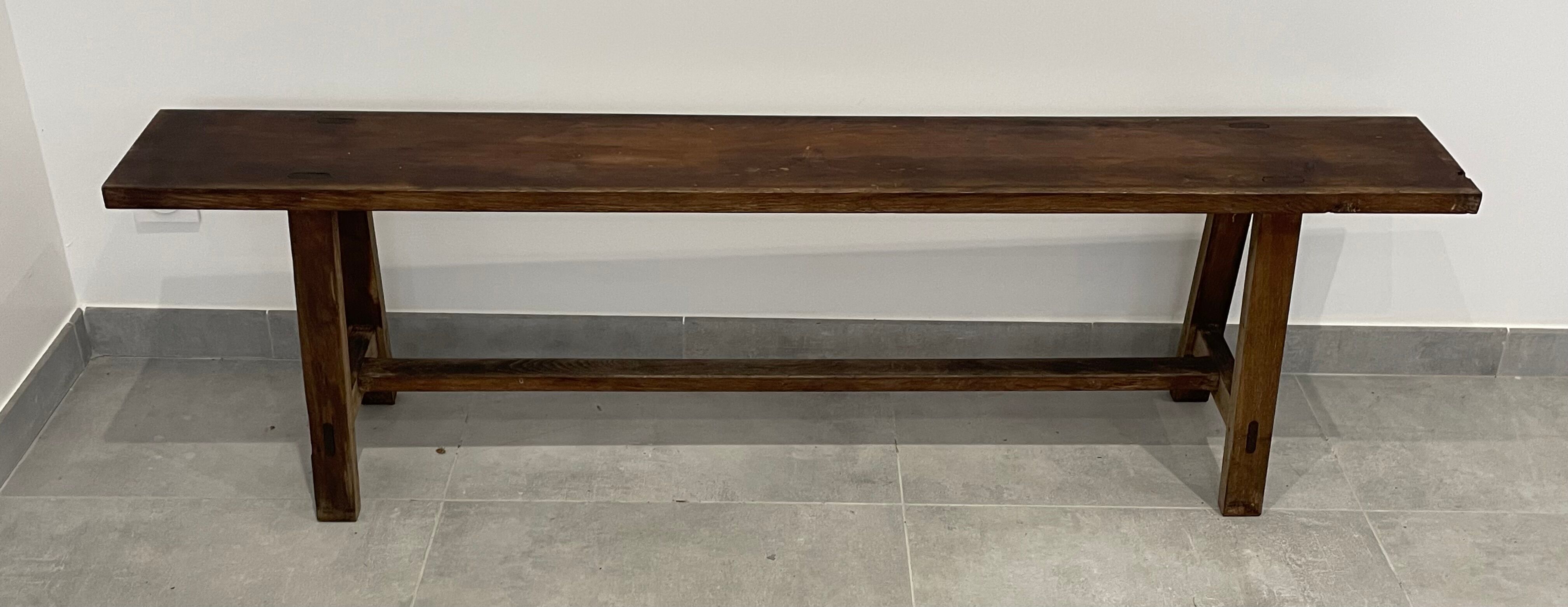 Pair of vintage oak farmhouse benches 3 places