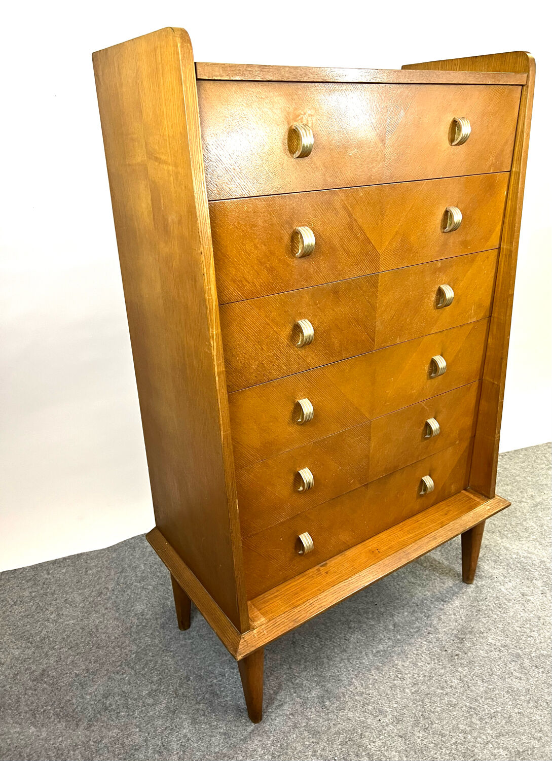 Vintage Scandinavian chest of drawers compass foot