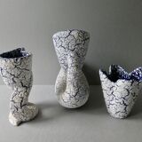 Trio of tense ceramic vases, 70s