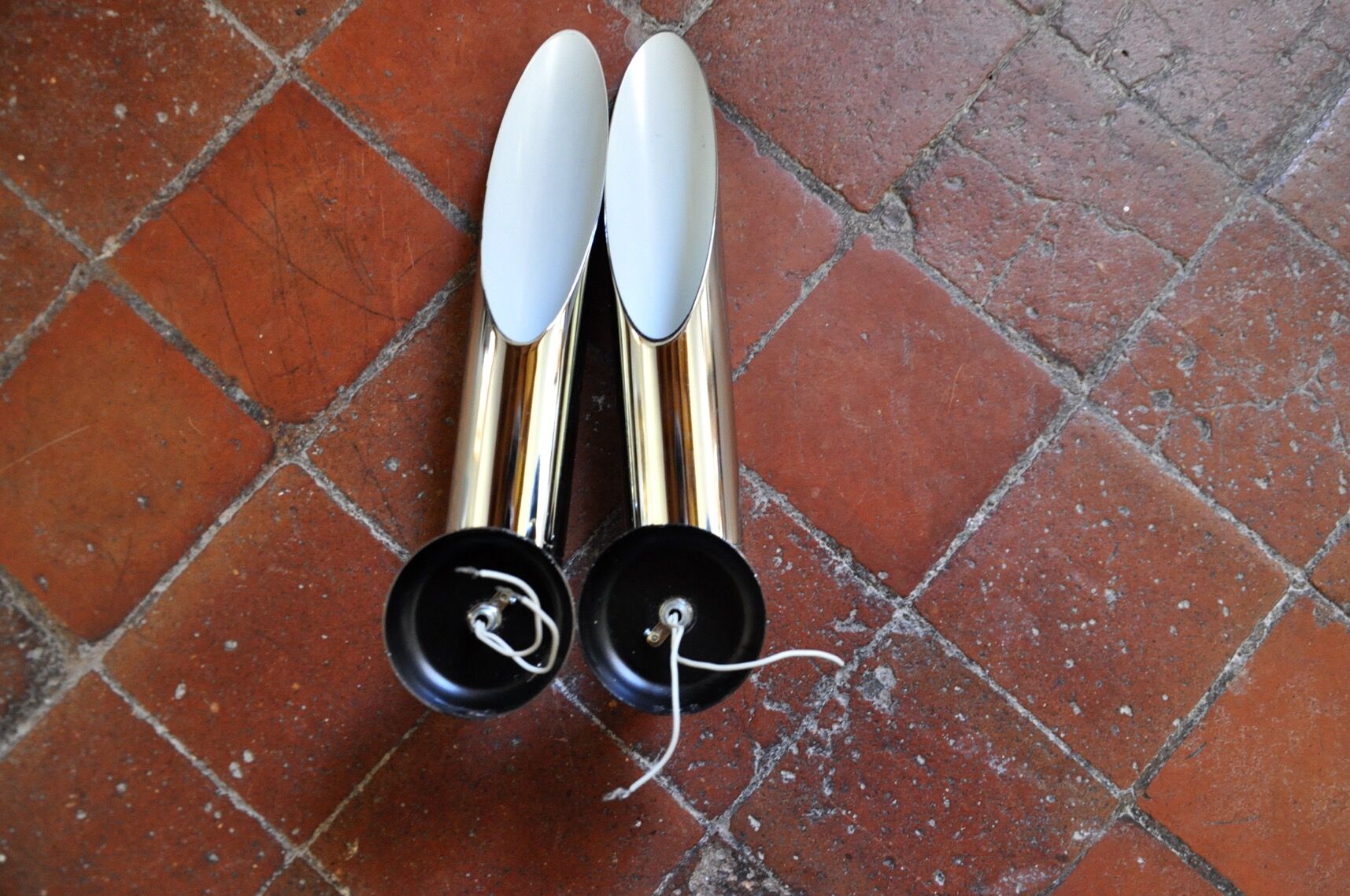 Paire d'appliques Raak, design chromé space-age , Allemagne, 1970