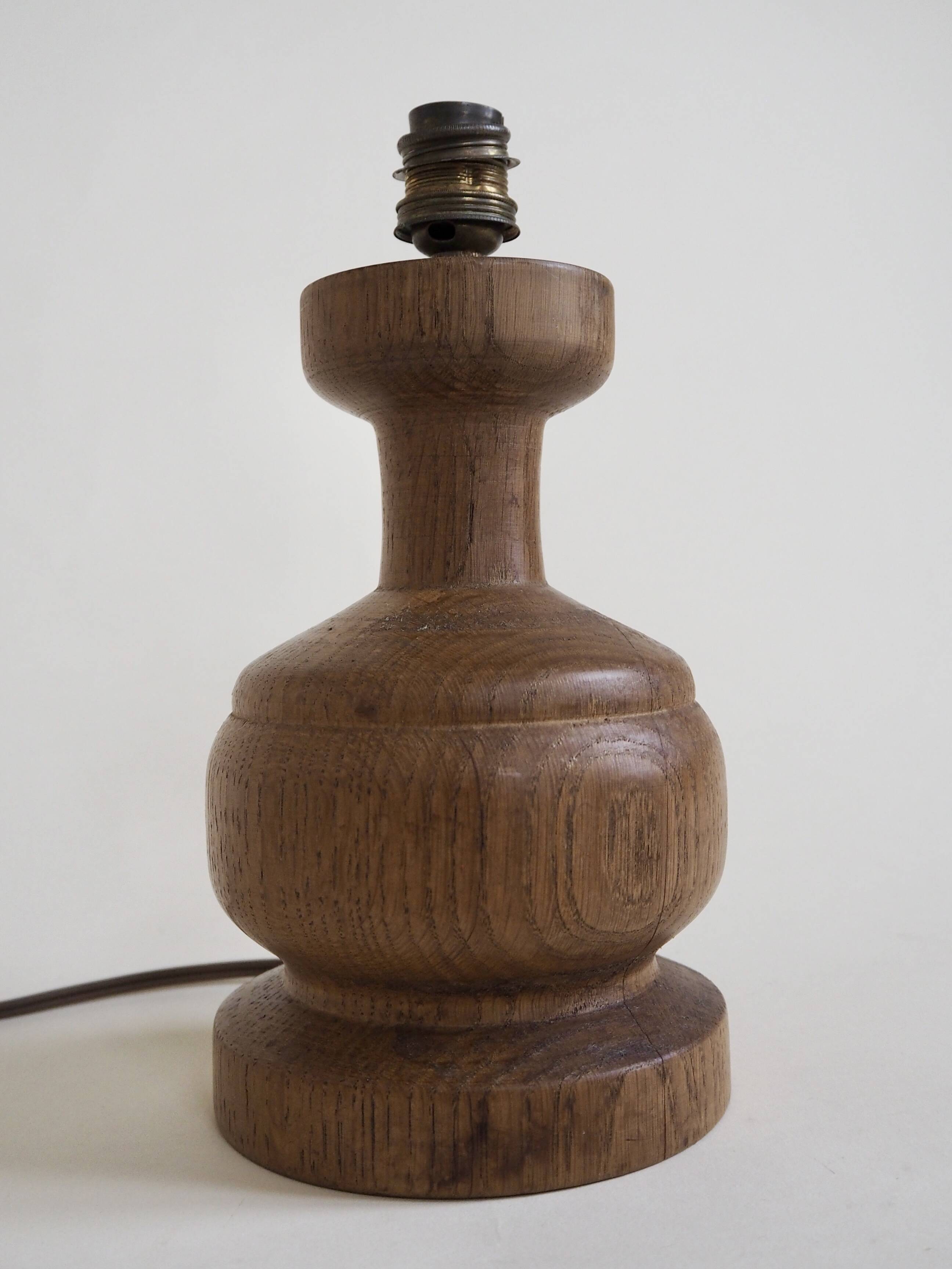 Wooden lamp with block print shade