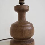 Wooden lamp with block print shade
