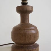 Wooden lamp with block print shade