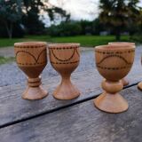 5 wooden egg cups from the 50s/60s.
