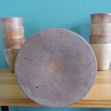 Cider or orangeade service, pitcher and glasses in stoneware from the 70s