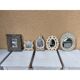 Set of 5 cerused wood mirrors