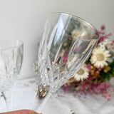 3 verres en cristal ciselé vintage
