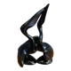 Black ceramic figurine of 2 Pelicans by Miroslav Smutny 1960s