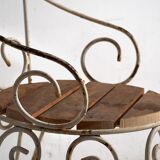 Anciennes chaises de jardin avec accoudoirs (1920). Ensemble de 3 pièces