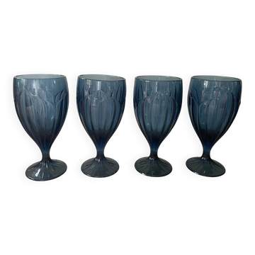 Set of four water glasses model "Sky Blossoms" by Lenox Art style