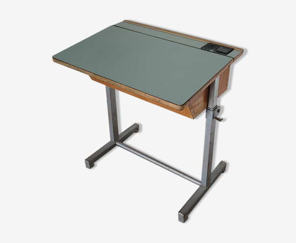 Bureau évolutif en formica, bois et métal