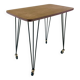 Table on wheels, laminate top and metal Eiffel legs, circa 1950