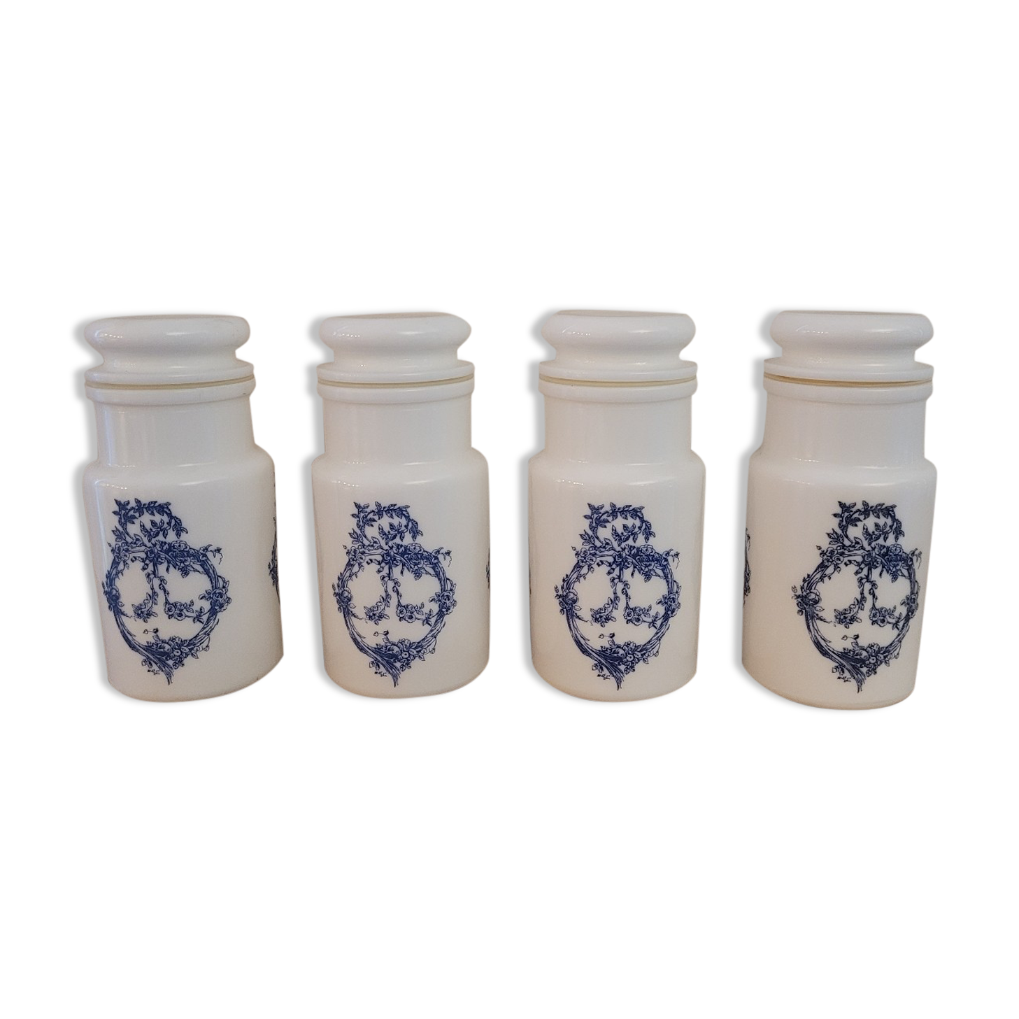 70's opaline spice jars
