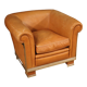 Italian design armchair in leather from the 70s