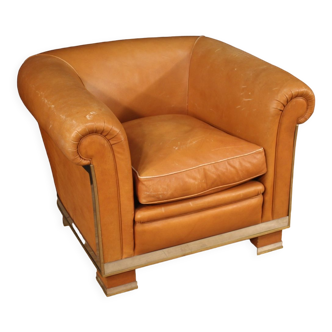 Italian design armchair in leather from the 70s