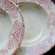 6 vintage Lunéville ironstone soup plates - “Mauresque” red