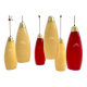 red and yellow murano glass pendants