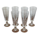6 crystal champagne flutes