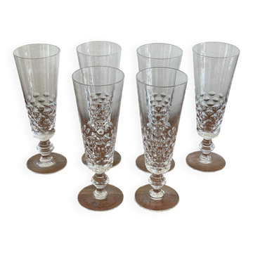 6 flûtes à champagne en cristal