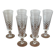 6 crystal champagne flutes