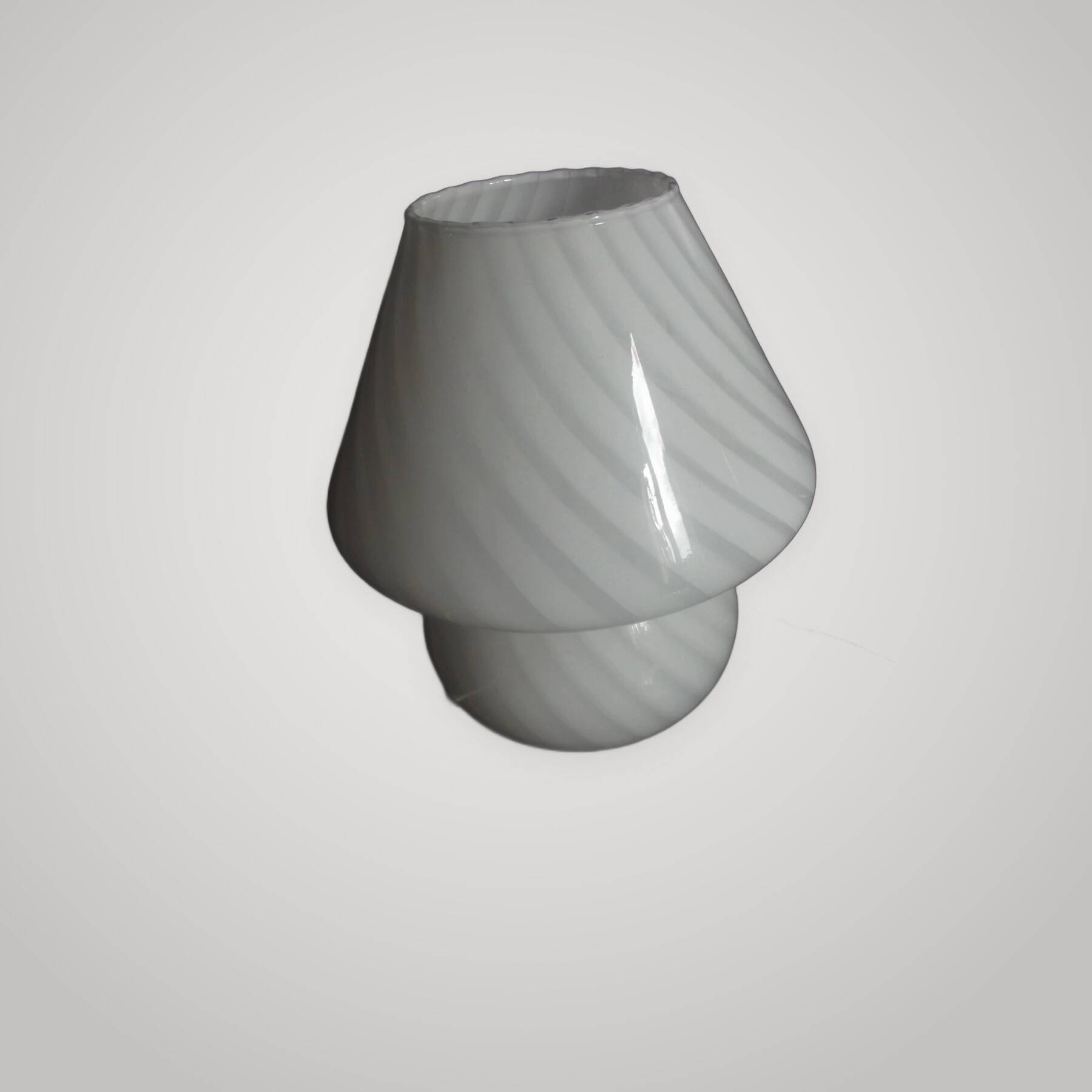 Venini lampe spirale champignon design vintage verre de murano swirl blanc