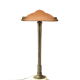Lampe de table monumentale art déco rose, Muller frères Luneville, France, ca 1920s
