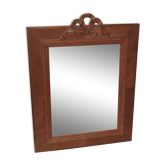 Miroir bois massif noeud sculpté 44x58cm