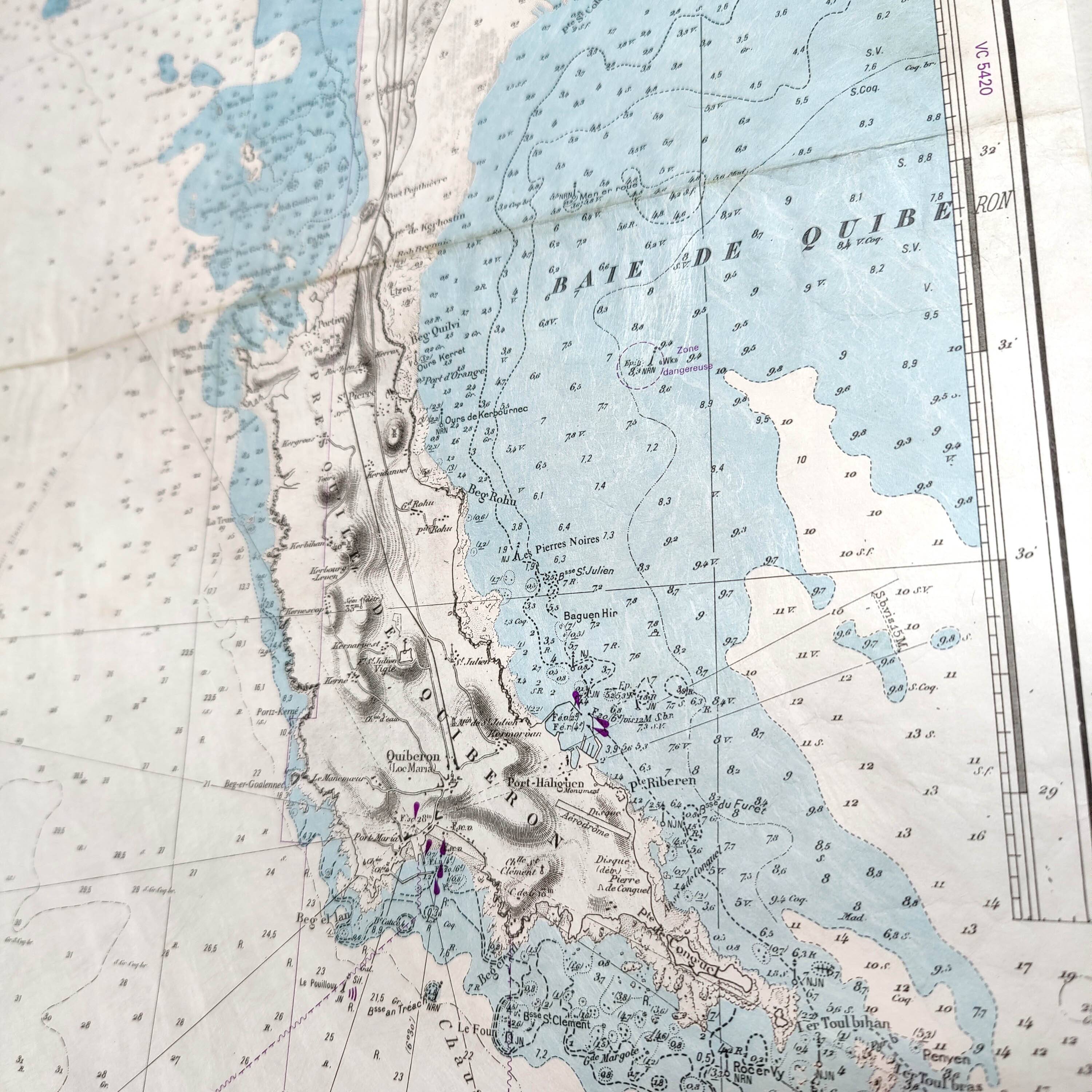 Map of Finistère and Morbihan, Atlantic coast of France